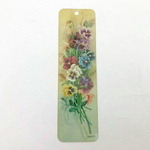 Vintage 1991 Lena Liu Originals Pansies Bookmark by Quality Artworks